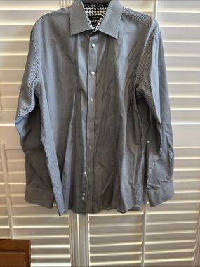 Sean John Black and White Mini Check Dress Shirt